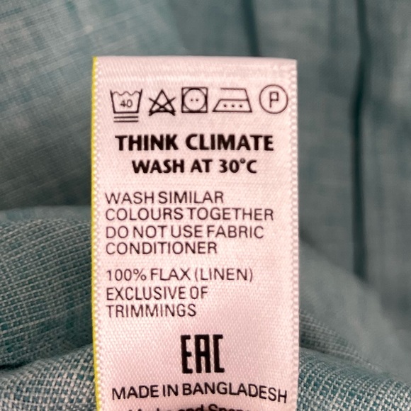 M&S COLLECTION Pure Linen Shirt Mint Sz S - Picture 12 of 13